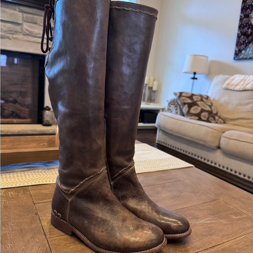 Bed Stu Manchester Taupe Leather Knee-High Boots